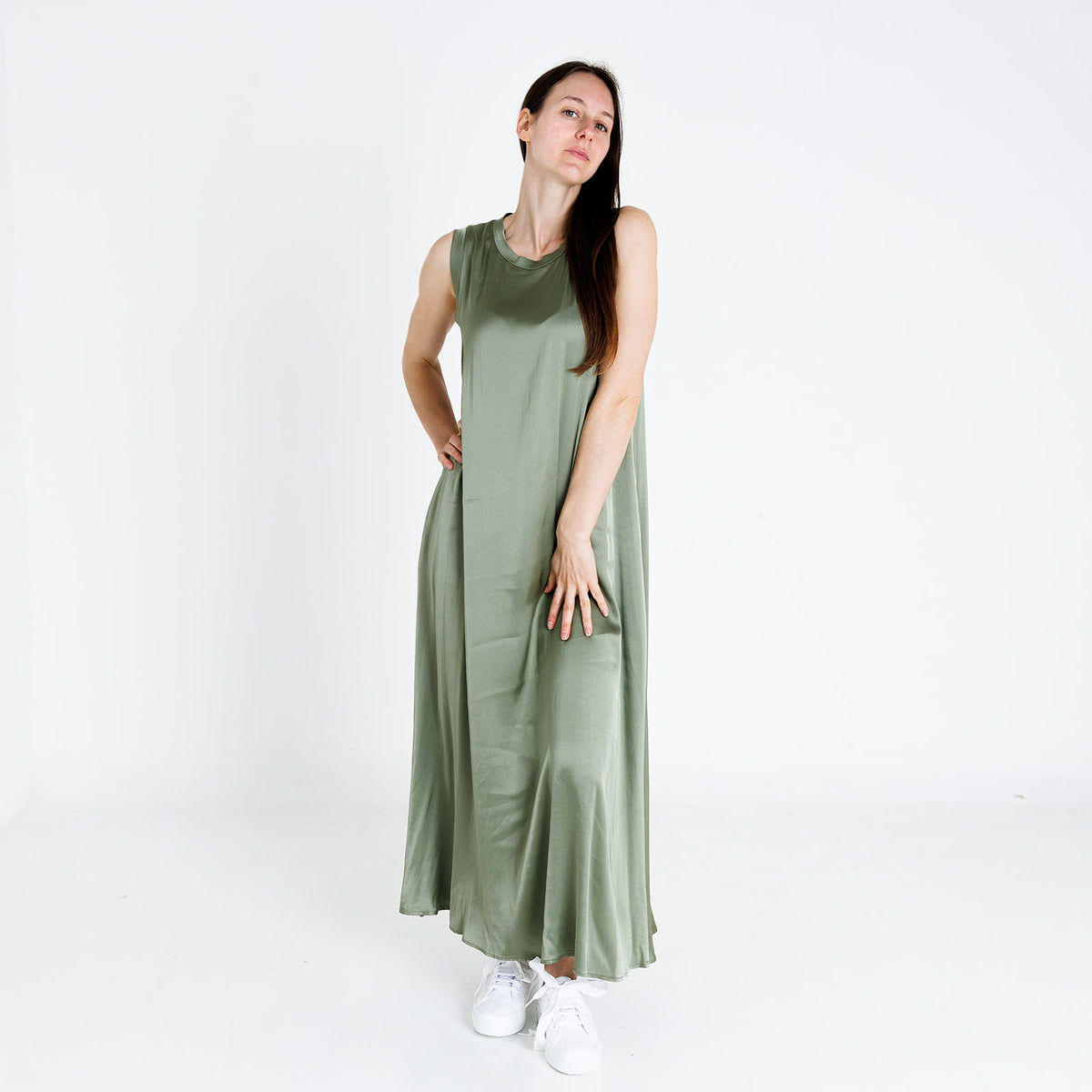 Motel FA736997Q abito donna lungo viscosa salvia - p/e 2024