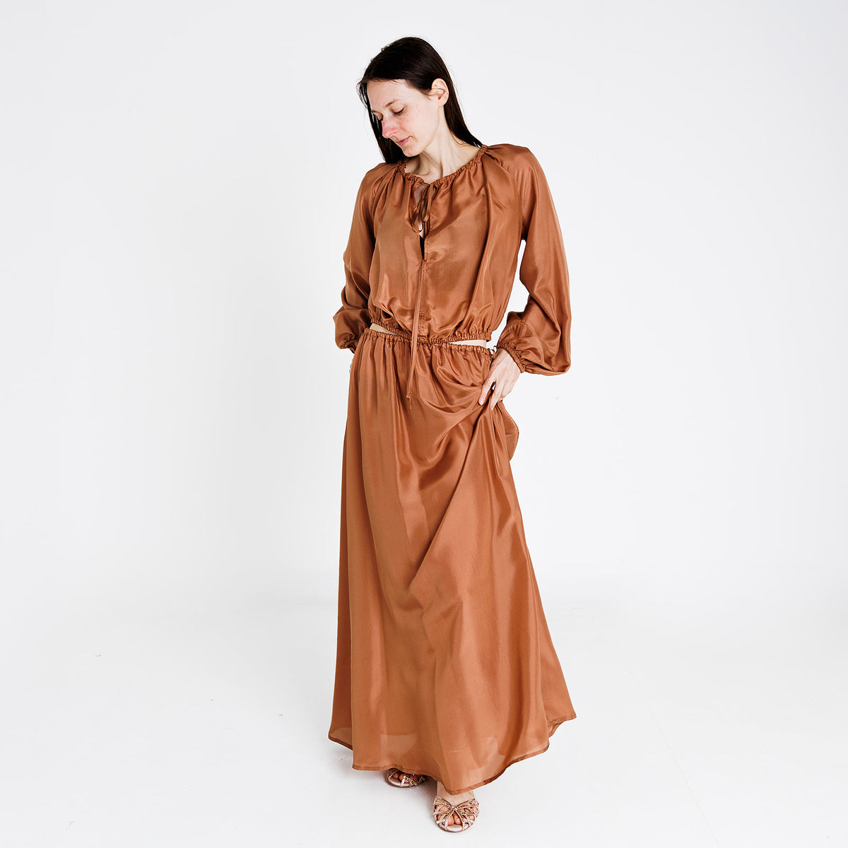 Solotre M1B0078 camicia donna bronze - p/e 2024