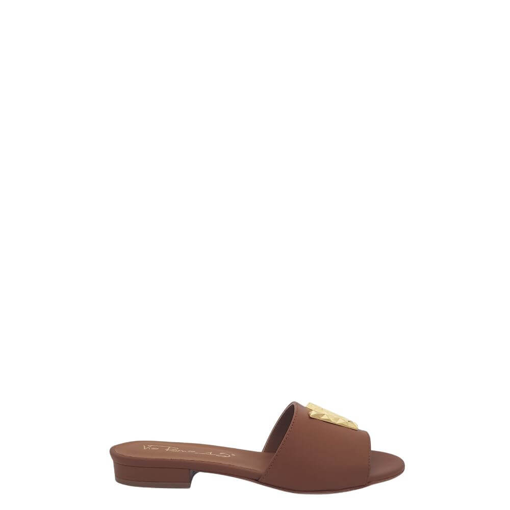 Via Roma 15 4153  sandalo donna flats in pelle donna -p/e 2024