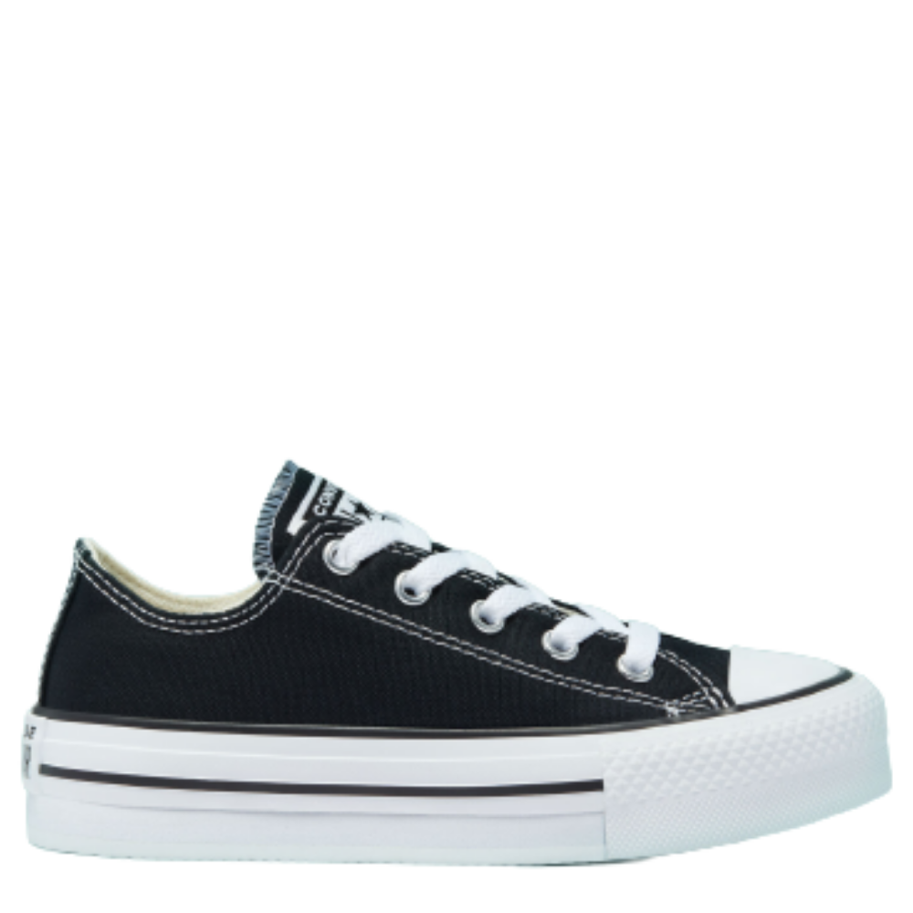Converse all star chuck taylon eva platform sneaker bambina bassa nera 670033