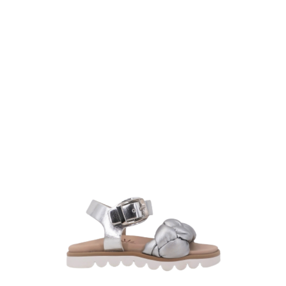 Shoe.b.76 sandalo intreccio laminato argento bambina