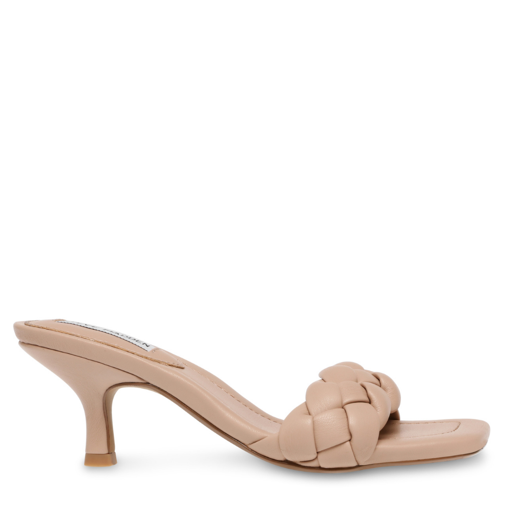 Steve Madden assist nude ciabatta  intreccio tacco beige