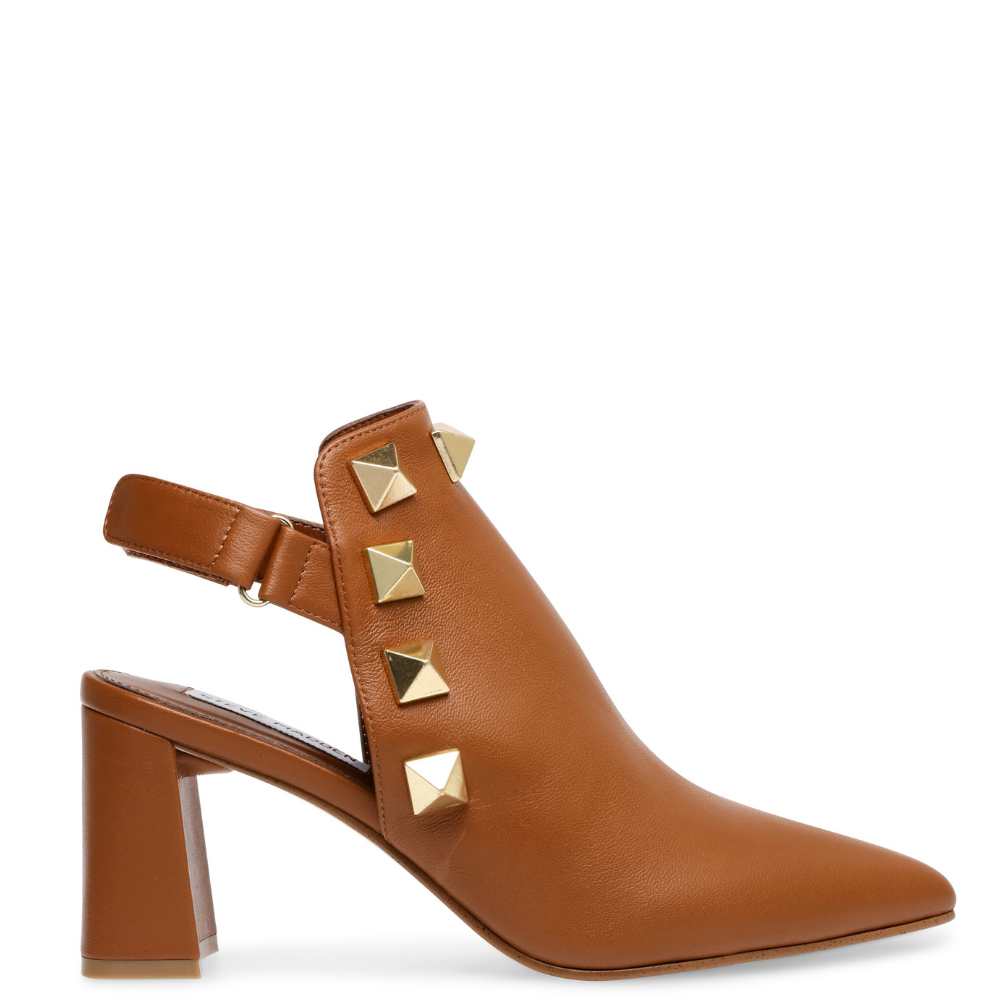 Steve Madden stivaletto donna chanel Lotta color cuoio con borchie