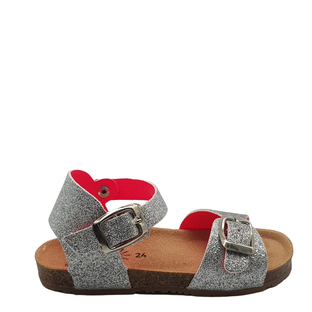 Sho.e.b.76 sandalo glitter bambina argento M1