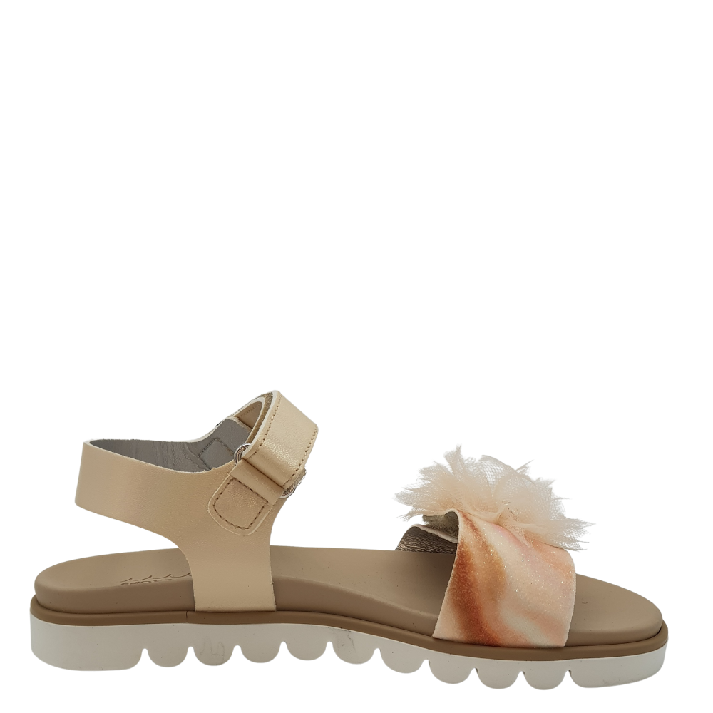 Sho.e.b.76 sandalo rosa con tulle bambina