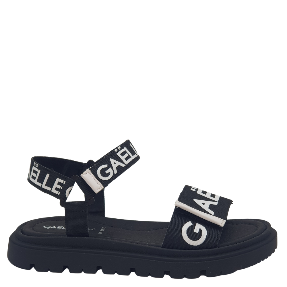 Gaelle Paris G 1478 sandalo nero fascia strappo bambina ragazza