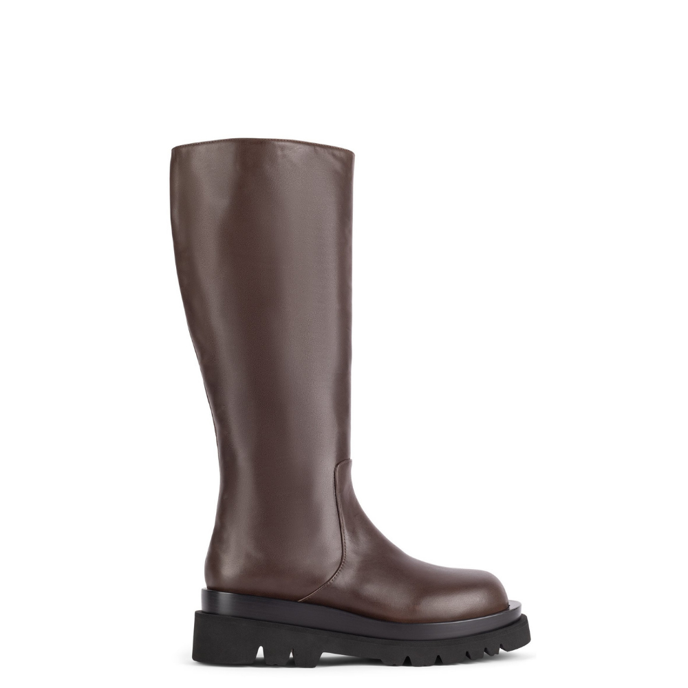 Jeffrey Campbell Tanked stivale alto donna marrone