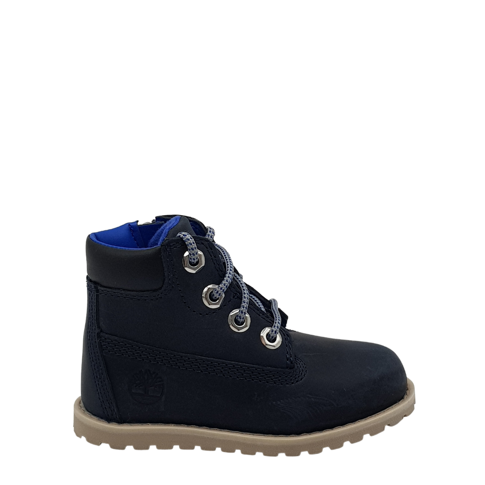 Timberland Pokey Pine scarponcino bambino blu con zip laterale TB0A2N9N0191 Collezione 2022