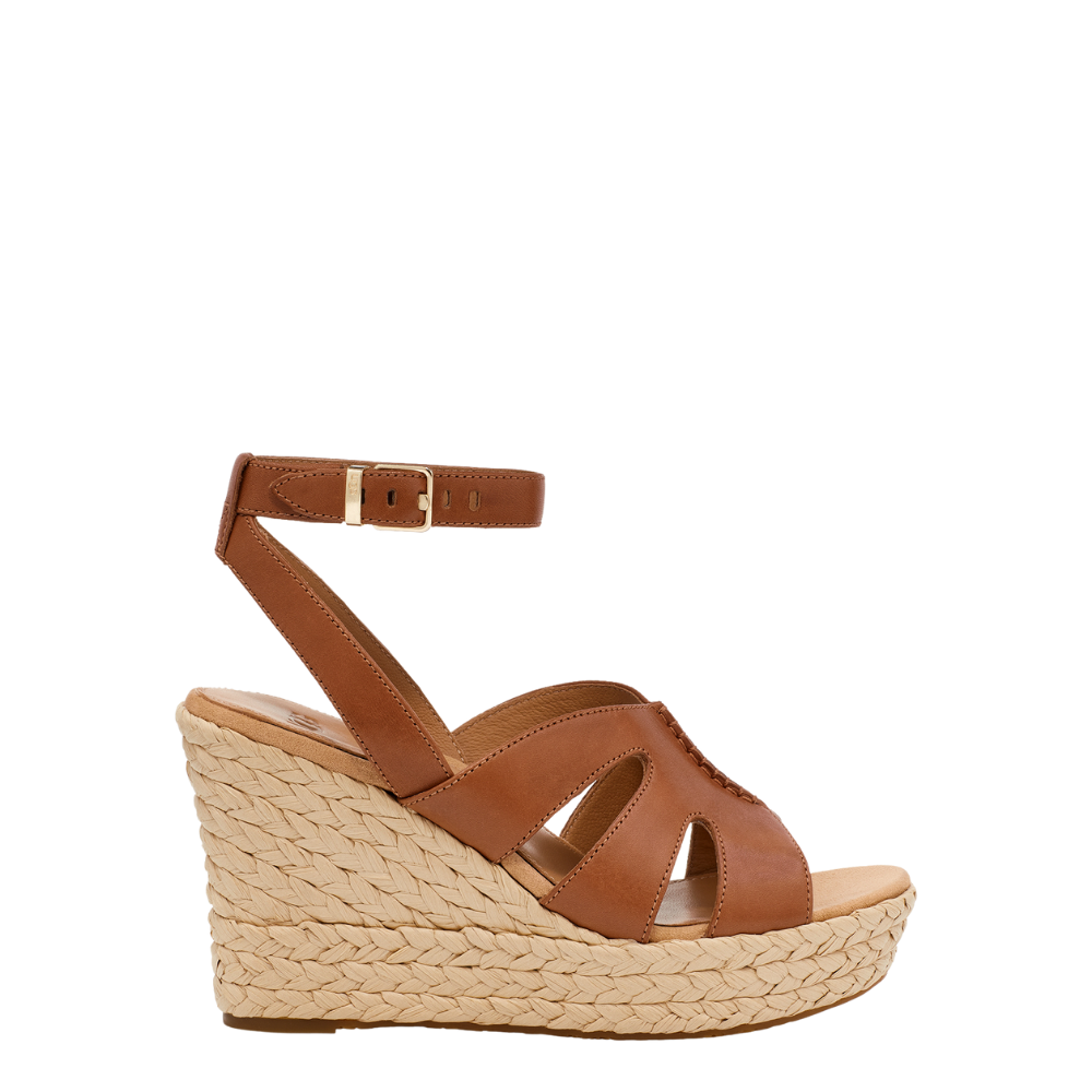 Ugg w careena sandalo donna zeppa cuoio