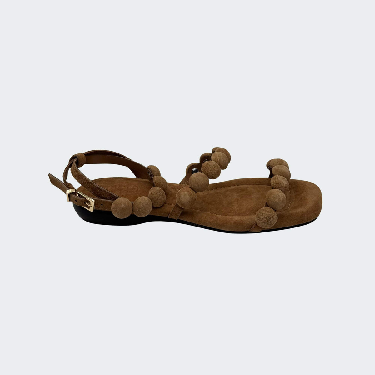 ASH REGY03 sandalo donna in camoscio marrone con sfere e cinturino caviglia  - p/e 2026