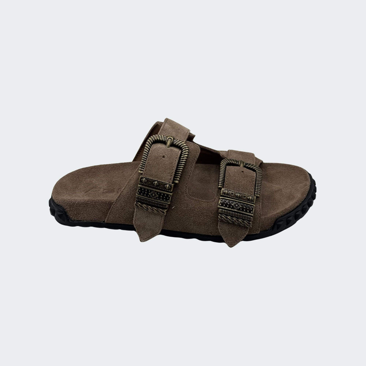 ASH TWISTER ciabatta donna  sandalo suede taupe con doppia fibbia  - p/e 2026
