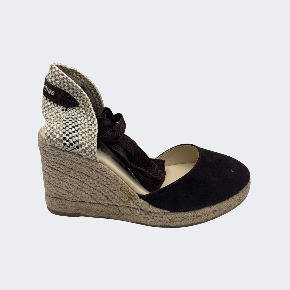 Espadrilles COLIN ante sandalo donna testa moro con zeppa e lacci -p/e 2026