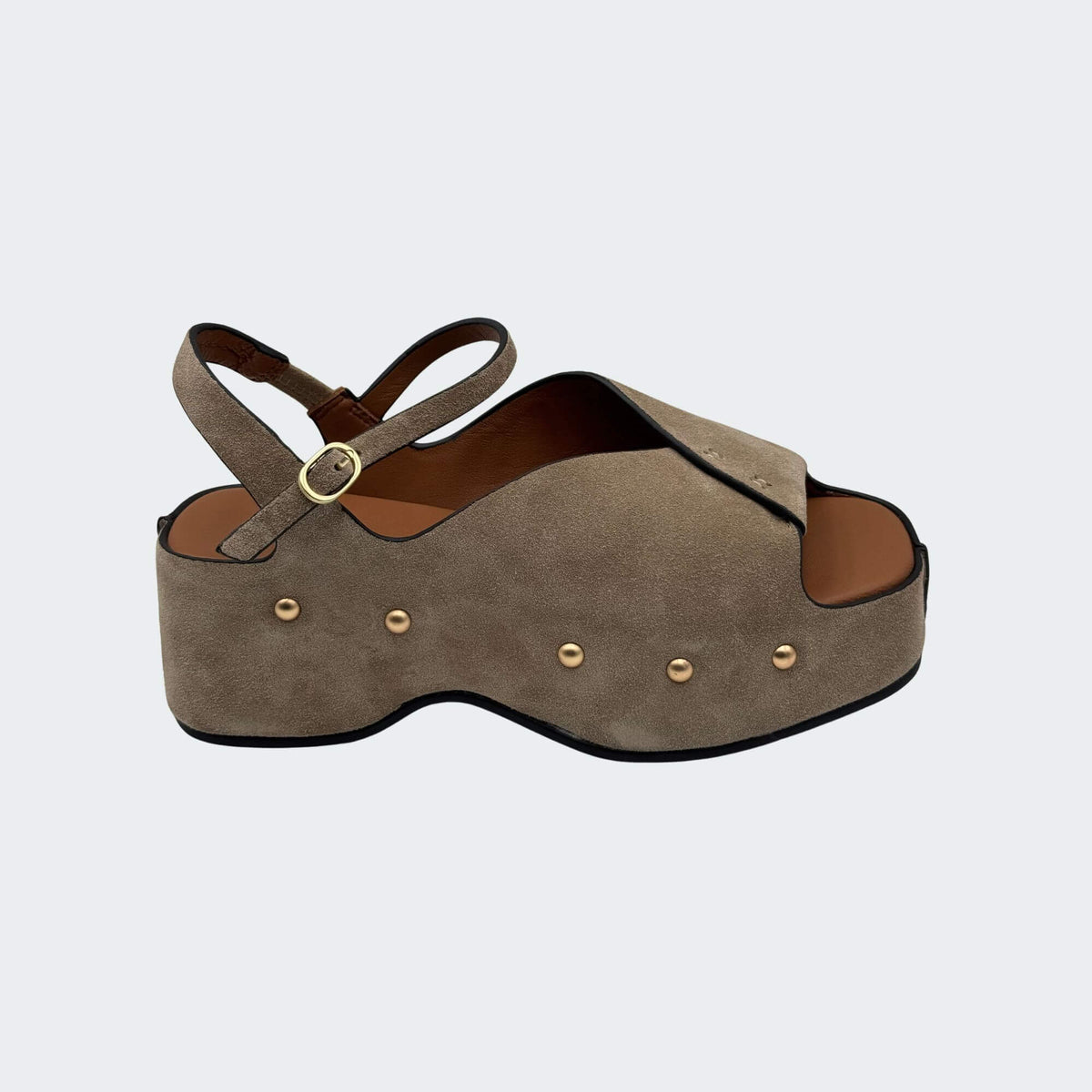 MISS OLIVIA Carola b12 sandalo donna zeppa in camoscio taupe - p/e 2026