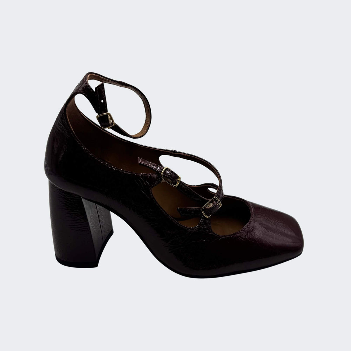 Unique mary jane scarpa donna Bordeaux con tacco cinturini - a/i 2026