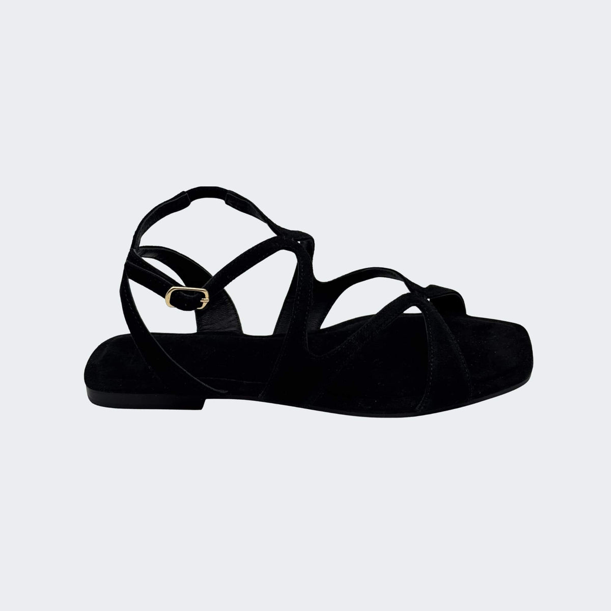 CORRIDONI milano 8579 sandalo donna  basso nero con listini incrociati - p/e 2026
