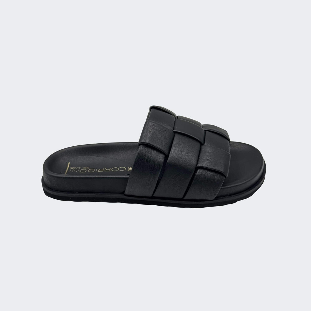 CORRIDONI milano 8555 ciabatta donna nero con fascia intrecciata - p/e 2026