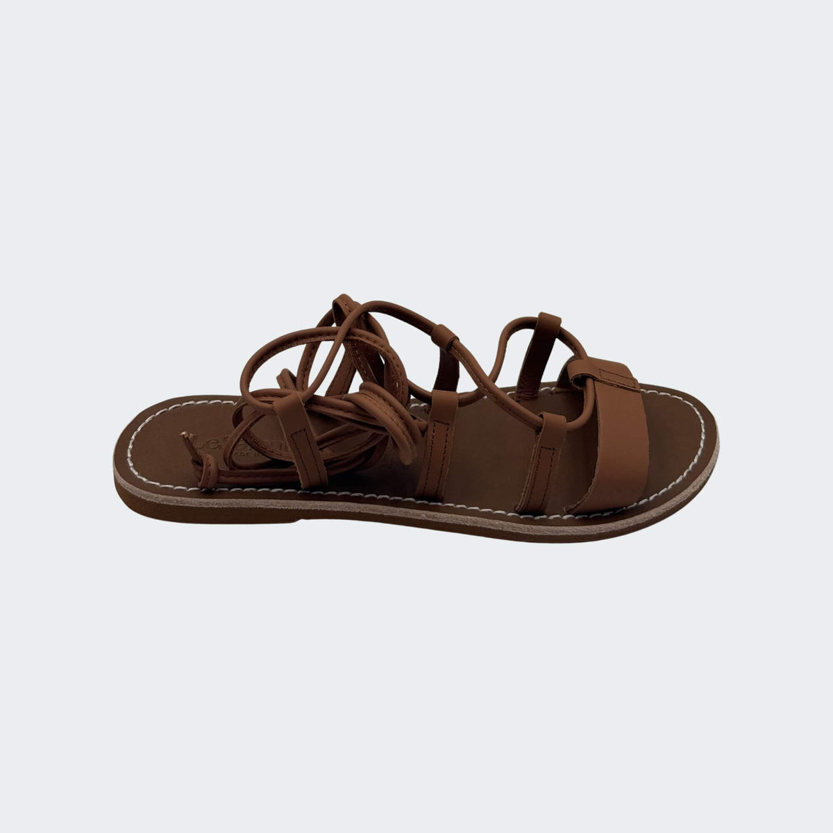 Le Salentine 1206 sandalo donna alla schiana in cuoio marrone flat -p/e 2026