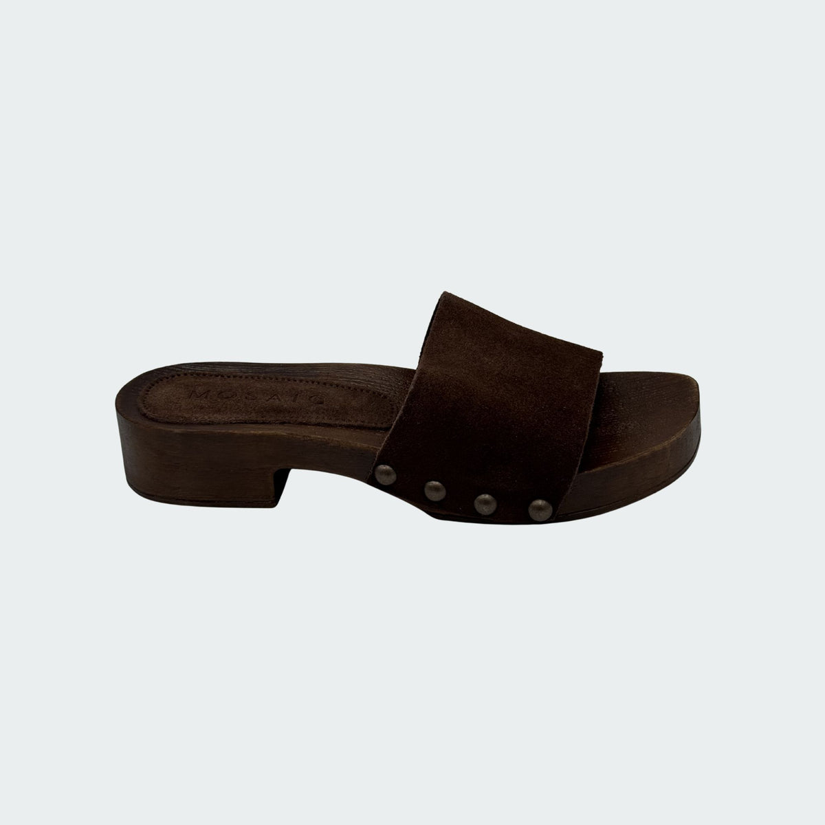 MOSAIC MIU zoccolo donna in camoscio testa moro - p/e 2026