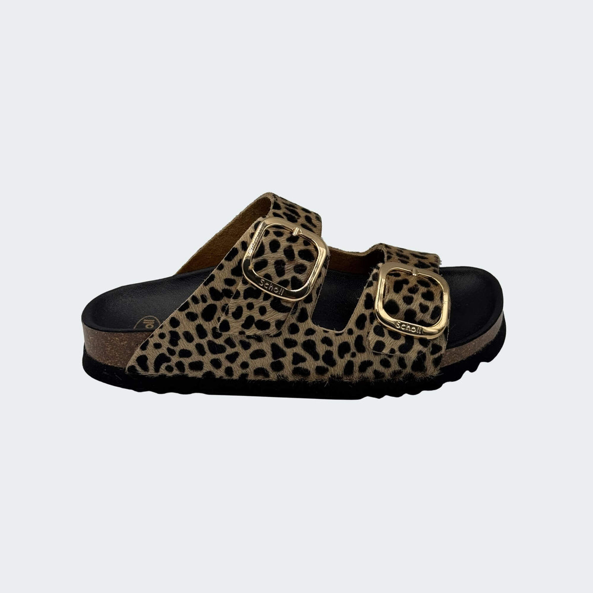 Scholl NOELLE ciabatta donna leopardato con fibbie oro -p/e 2026