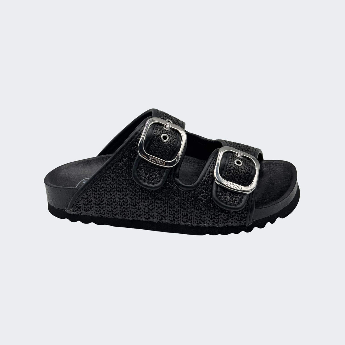 Scholl NOELLE ciabatta donna in rafia intrecciata nera-p/e 2026