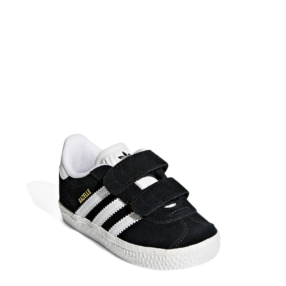 Adidas Gazelle Cf i inb sneaker  nere bianche strappo bambino CQ3139