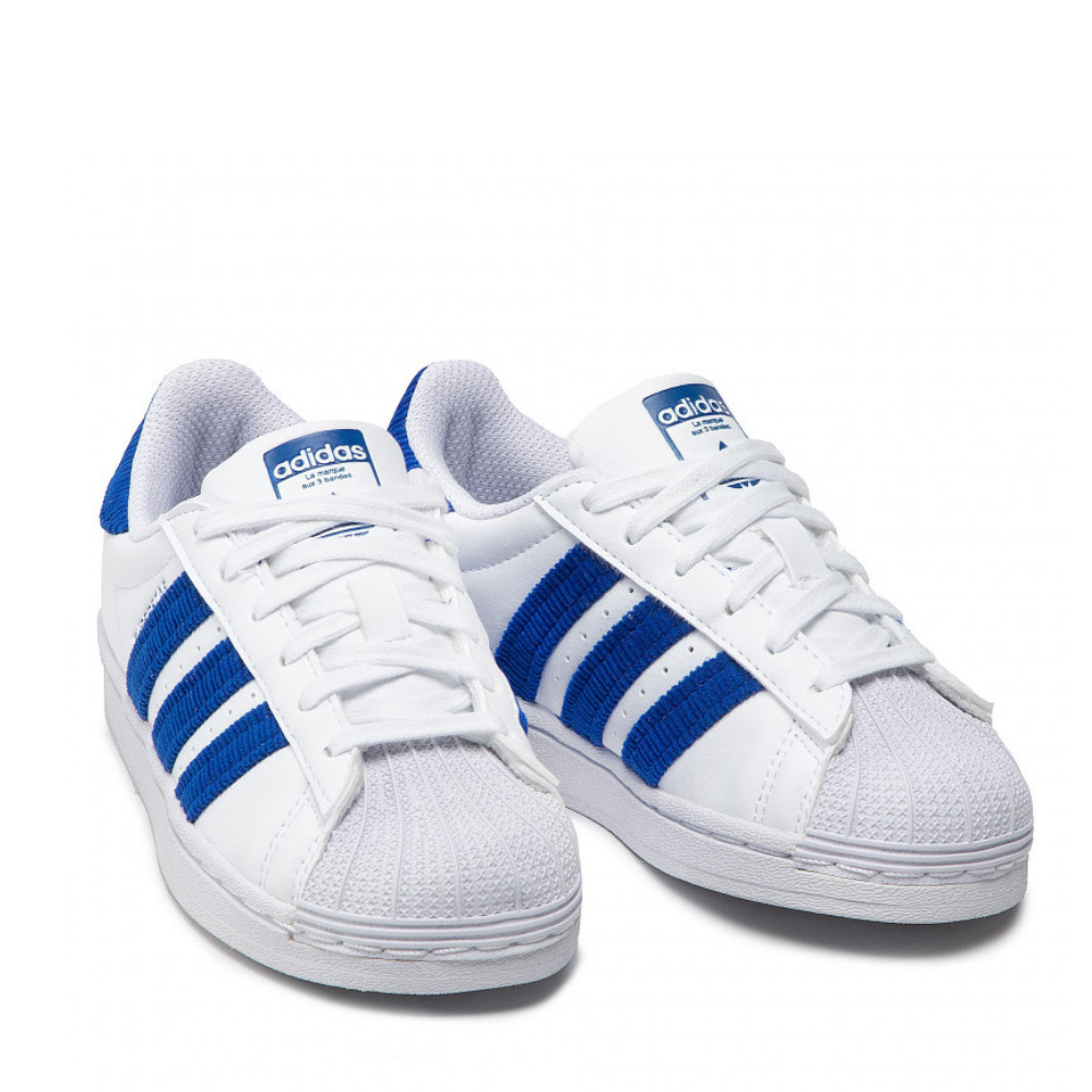 Adidas superstar junior boy bambino GV7951 sneaker bianca blu