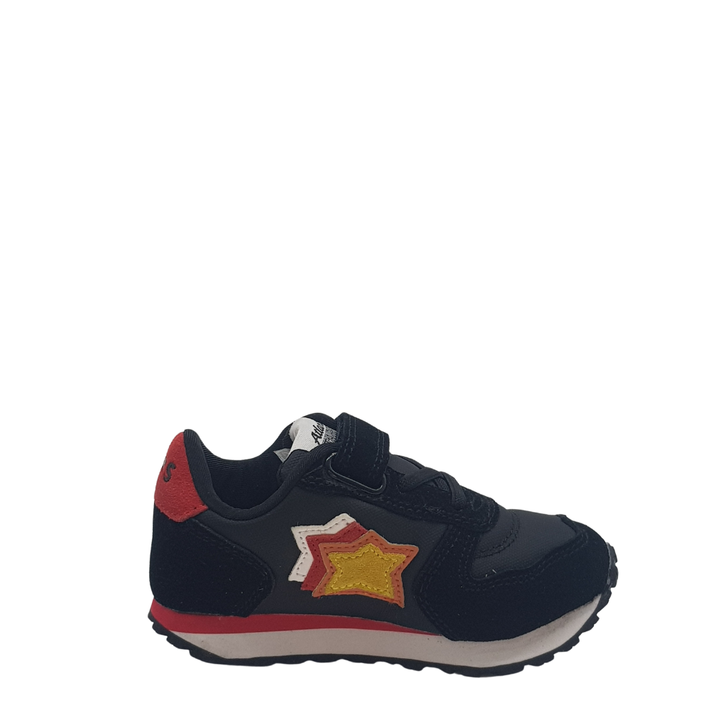 Atlantic Stars Ben36 sneaker nero/rossa/ocra velcro e lacci bambino - Collezione 2022