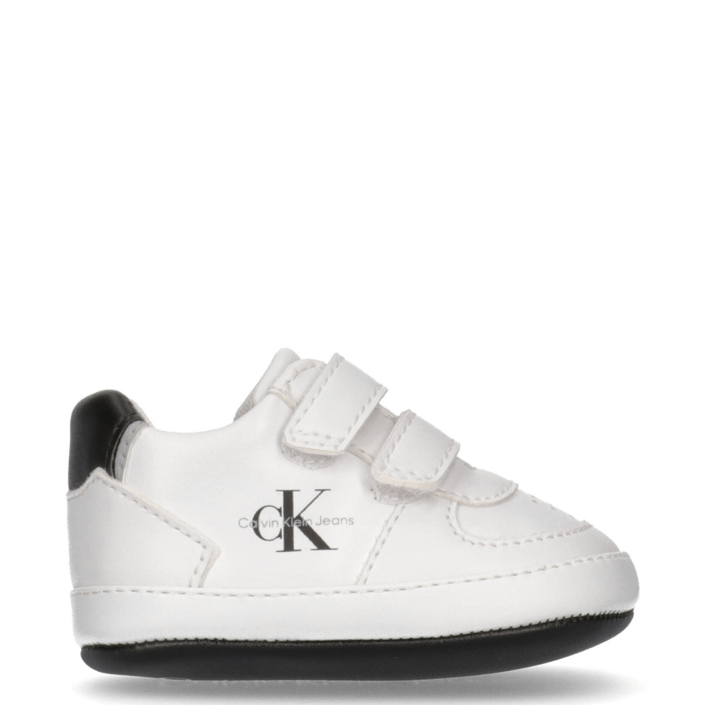 Calvin Klein sneaker culla bambino bassa velcro bianco/nero- p/e 2023